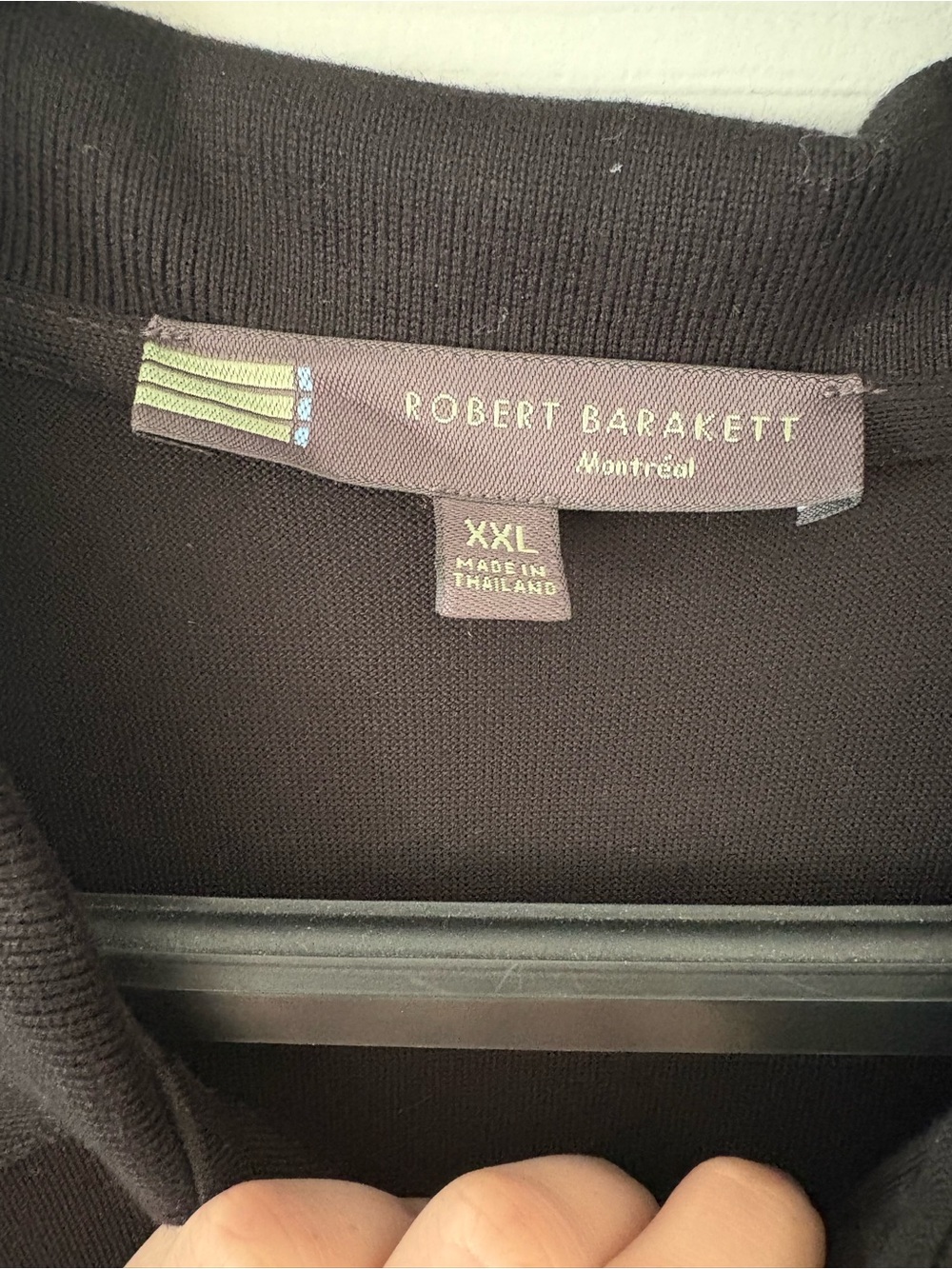 Robert Barakett The Barakett Polo Shirt Black Pima Cotton Men's Size XXL - Picture 4 of 5